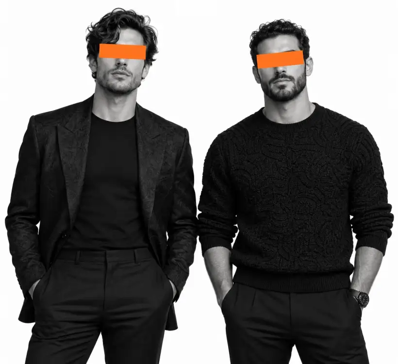 Leadership of a lead-gen agency, eyes covered by orange bars